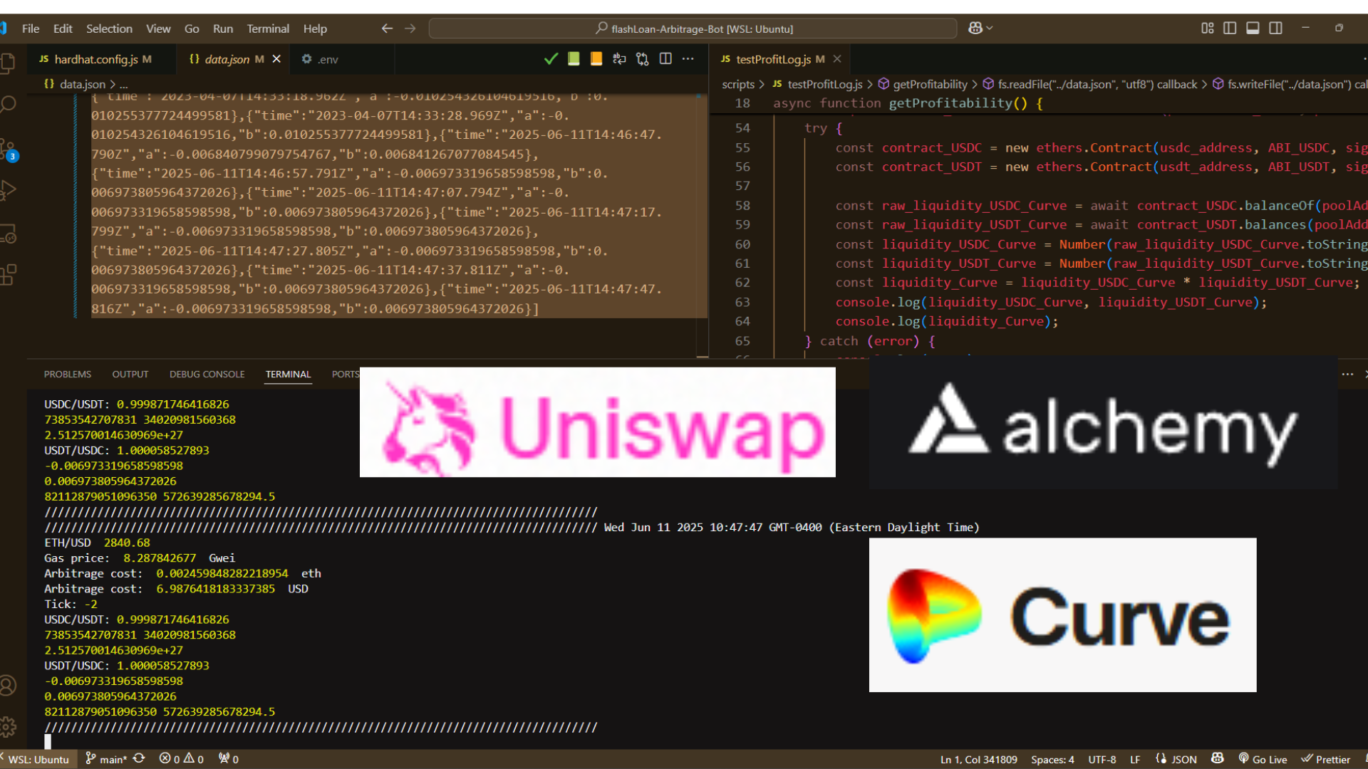Arbitrage Algorithm for Decentralized Exchanges